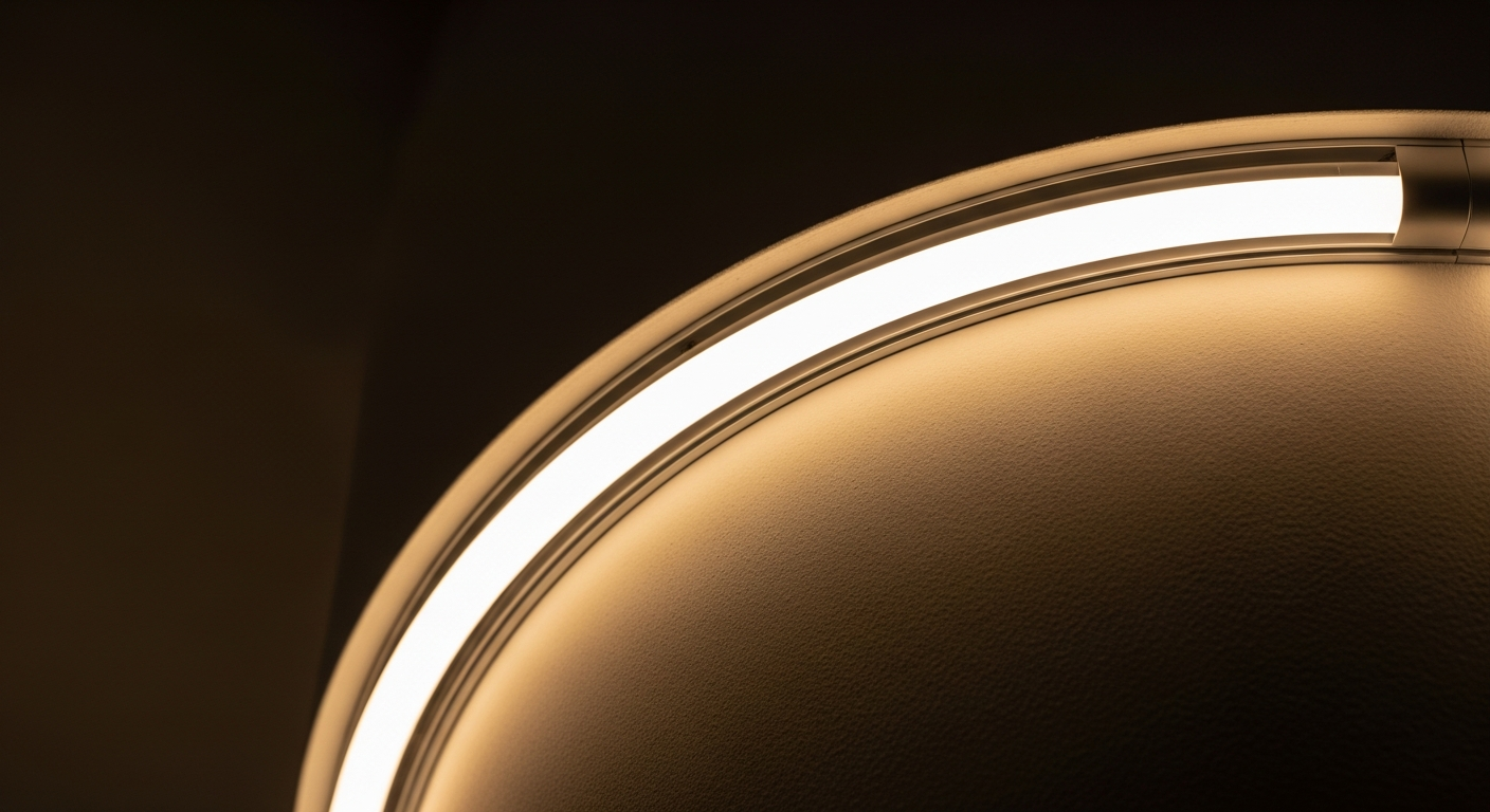 Curved LED neon strip in aluminium channel